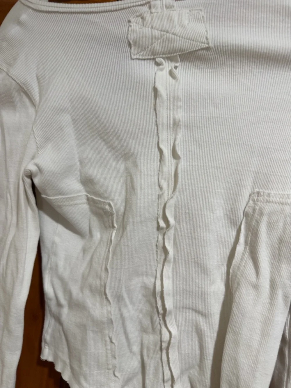 We The Free Cream Long-Sleeve Henley Top with Patch Pockets - Picture 4 of 4